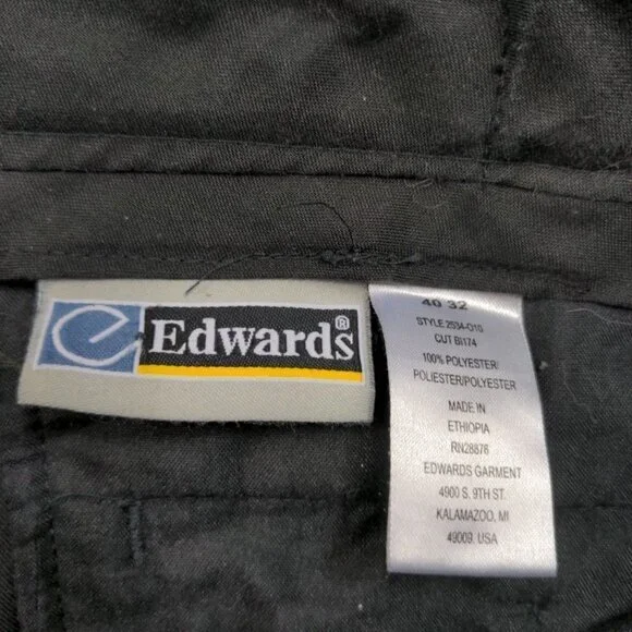 Edwards Men's Flat Front Black Dress Pants 40x32 Business - Picture 5 of 6